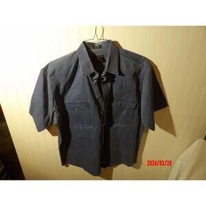 Eddie Bauer Men’s Button Up Short Sleeve Shirt XL‎ Blue Rufton Twill Cotton